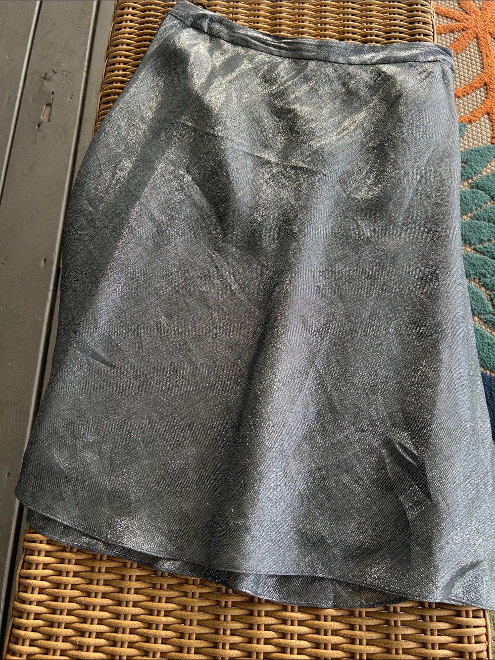 Banana Republic Shimmery Silver A-Line Skirt